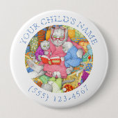 Badge Rond 10 Cm Bouton d'identification de l'enfant - Histoire du (Devant)