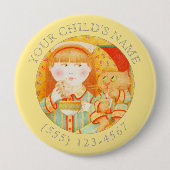 BADGE ROND 10 CM BOUTON D'IDENTIFICATION DE L'ENFANT POUR COLLATION (Devant)