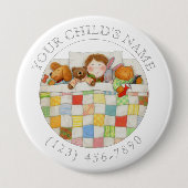 BADGE ROND 10 CM BOUTON D'IDENTIFICATION POUR ENFANT COUVERTURE DOU (Devant)