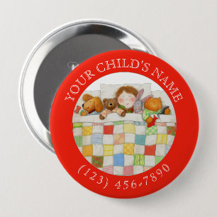 Badge Rond 10 Cm Bouton d'identification pour enfant COZY QUILT - R