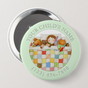 Badge Rond 10 Cm Bouton d'identification pour enfant COZY QUILT - V