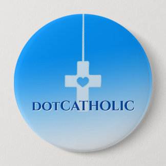 Badge Rond 10 Cm Bouton dotCATHOLIC Bleu 4 pouces Style n° #350717