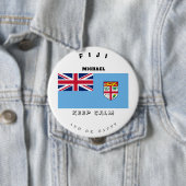 Badge Rond 10 Cm Bouton Drapeau Conserver le calme et Fidji (En situation)