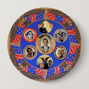 Badge Rond 10 Cm Bouton du kaléidoscope 4-Inch d'Obama