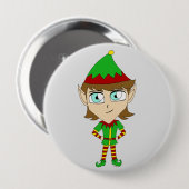 Badge Rond 10 Cm bouton elf chibi (Devant & derrière)