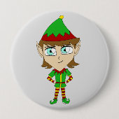 Badge Rond 10 Cm bouton elf chibi (Devant)