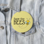Badge Rond 10 Cm Bouton Enregistrer les abeilles (En situation)