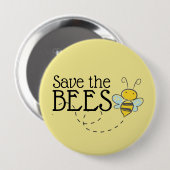 Badge Rond 10 Cm Bouton Enregistrer les abeilles (Devant & derrière)