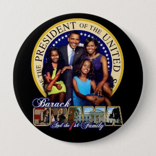 Badge Rond 10 Cm Bouton Famille-Rond d'OBAMA-1ST