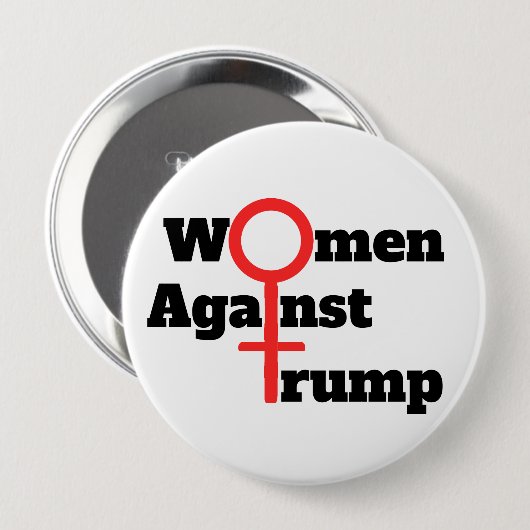 Badge Rond 10 Cm Bouton Femmes contre Trump (Devant & derrière)