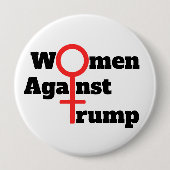 Badge Rond 10 Cm Bouton Femmes contre Trump (Devant)