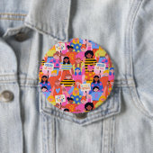 Badge Rond 10 Cm Bouton Femmes habilitées (En situation)