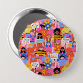 Badge Rond 10 Cm Bouton Femmes habilitées (Devant & derrière)