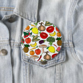 Badge Rond 10 Cm Bouton Fruit & légume, énorme (En situation)