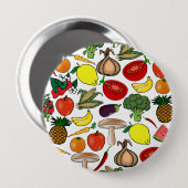 Badge Rond 10 Cm Bouton Fruit & légume, énorme (Devant & derrière)
