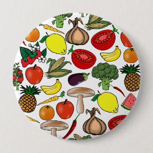 Badge Rond 10 Cm Bouton Fruit & légume, énorme