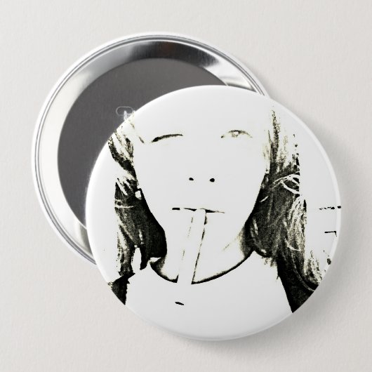 Badge Rond 10 Cm Bouton Fumer fille (Devant & derrière)