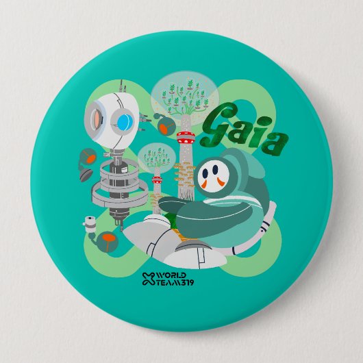 Badge Rond 10 Cm Bouton Gaia (Devant)