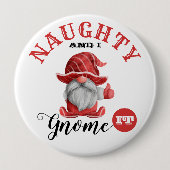 Badge Rond 10 Cm Bouton Gnome de Noël amusant (Devant)
