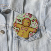 Badge Rond 10 Cm Bouton Gros pain d'épices (En situation)