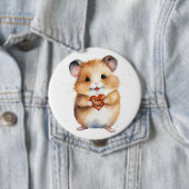 Badge Rond 10 Cm Bouton Hamster Love You (En situation)