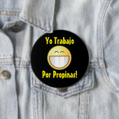 Badge Rond 10 Cm Bouton heureux de bout (espagnol) (En situation)