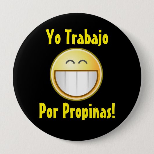 Badge Rond 10 Cm Bouton heureux de bout (espagnol) (Devant)