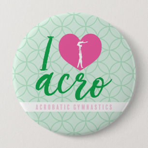 Badge Rond 10 Cm Bouton I Heart Acro
