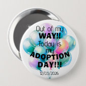 Badge Rond 10 Cm Bouton Jour d'adoption (Devant & derrière)