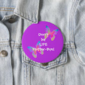 Badge Rond 10 Cm Bouton large Fbattement-Byes (violet) (En situation)