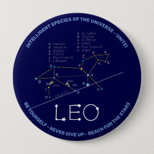 Badge Rond 10 Cm Bouton Leo Constellation Zodiac