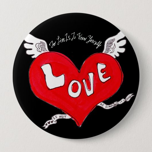 Badge Rond 10 Cm Bouton Love Tattoo (Devant)