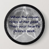 Badge Rond 10 Cm Bouton Lune de la sorcière (Devant)