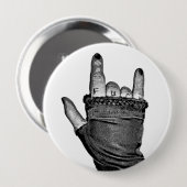 Badge Rond 10 Cm Bouton main de roche (Devant & derrière)