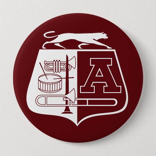 Badge Rond 10 Cm Bouton Maroon Ada Cougar Band (Devant)