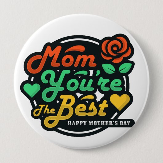 Badge Rond 10 Cm Bouton Meilleure maman (Devant)