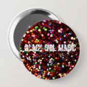 Badge Rond 10 Cm Bouton noir de magie de fille (Devant & derrière)