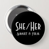 Badge Rond 10 Cm Bouton noir rond intelligent et ferme (Devant & derrière)
