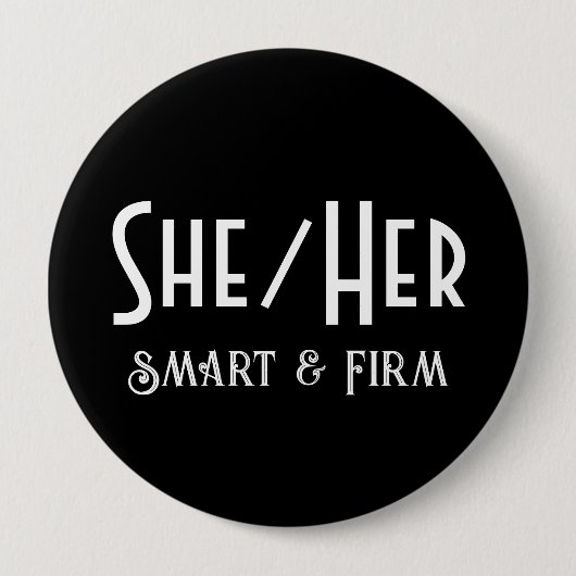 Badge Rond 10 Cm Bouton noir rond intelligent et ferme (Devant)