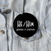 Badge Rond 10 Cm Bouton noir rond, solide et certain (En situation)