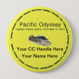 Badge Rond 10 Cm Bouton Pacifique de souvenir d'odyssée