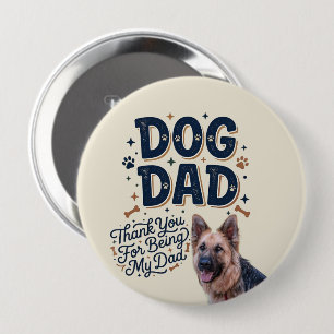 Badge Rond 10 Cm Bouton Papa Chien - Cadeau Personnalisé d'Image de