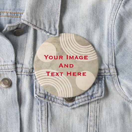 Badge Rond 10 Cm Bouton personnalisé Image et texte (En situation)