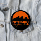 Badge Rond 10 Cm Bouton PITTSBURGH - énorme, personnalisable (En situation)