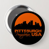 Badge Rond 10 Cm Bouton PITTSBURGH - énorme, personnalisable (Devant & derrière)