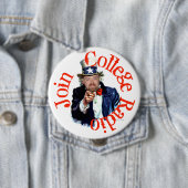 Badge Rond 10 Cm Bouton radio Joindre le collège (En situation)