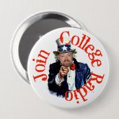 Badge Rond 10 Cm Bouton radio Joindre le collège (Devant & derrière)