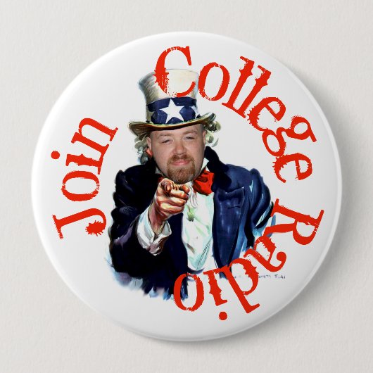 Badge Rond 10 Cm Bouton radio Joindre le collège (Devant)