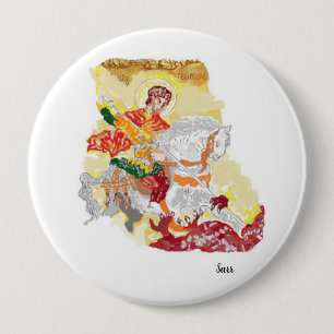 Badge Rond 10 Cm Bouton religieux : Saint George