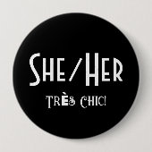Badge Rond 10 Cm Bouton Rond Chic (Devant)